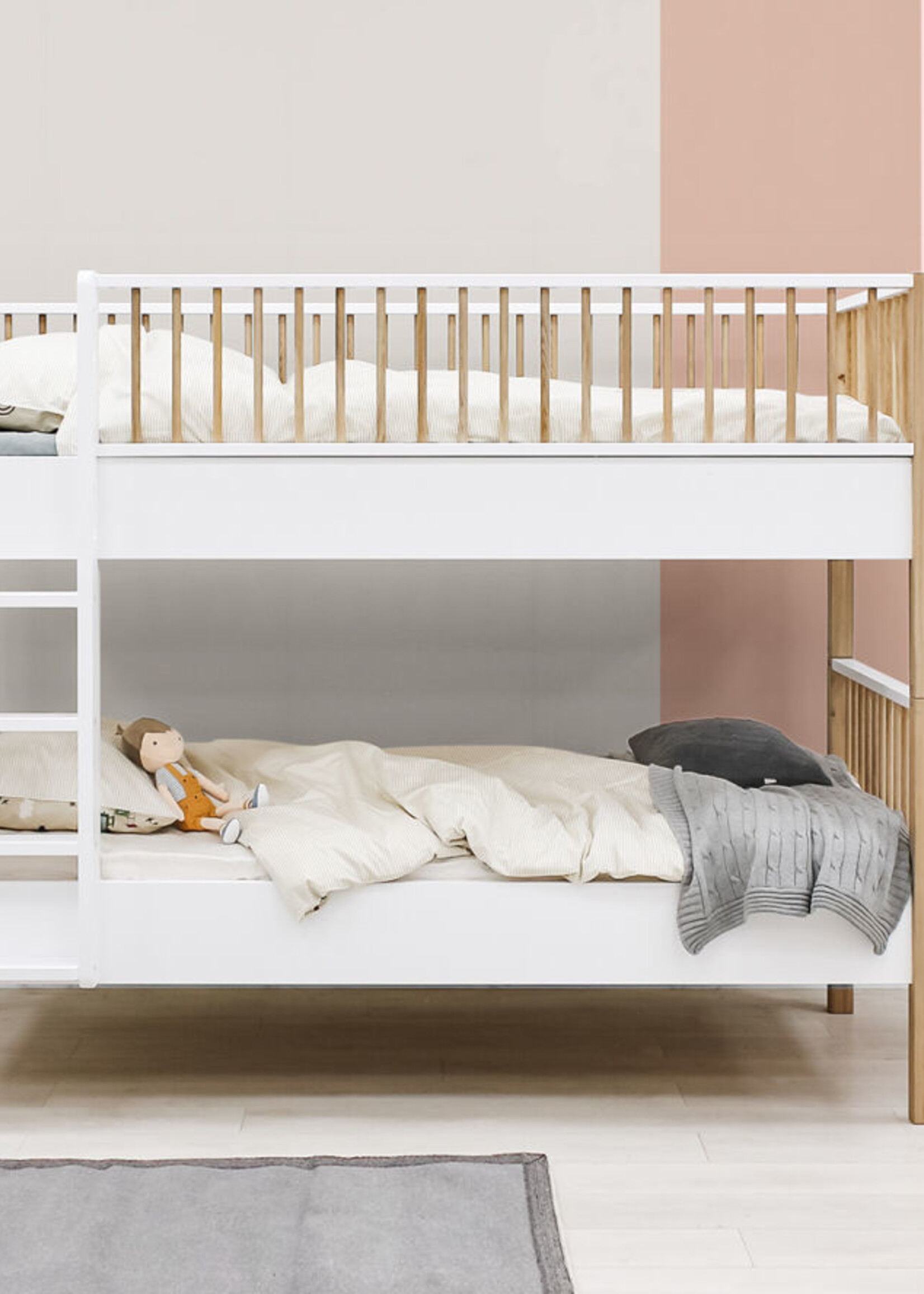 BOPITA Bunk bed  90x200cm Mika white / oak