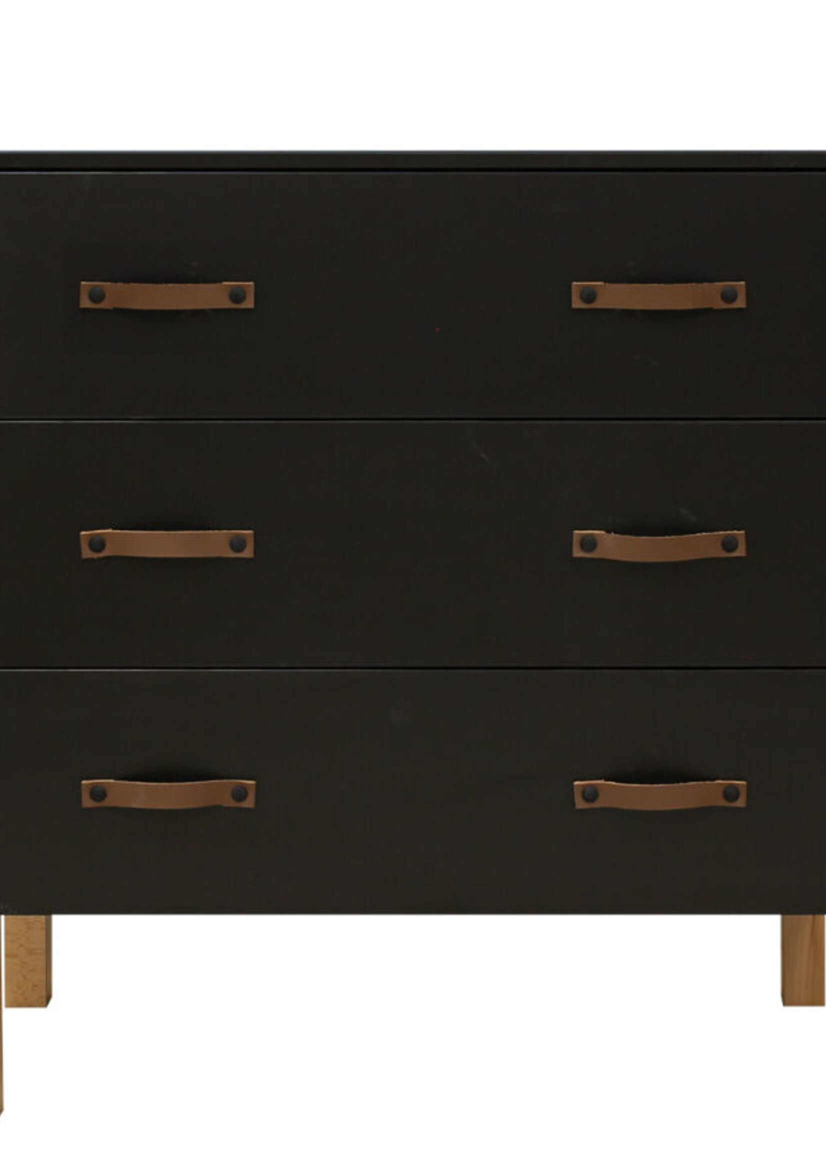 BOPITA Bed 70x140cm + Chest of drawers  Floris black / natural