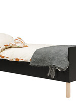 BOPITA Bed 90x200cm Floris black / natural