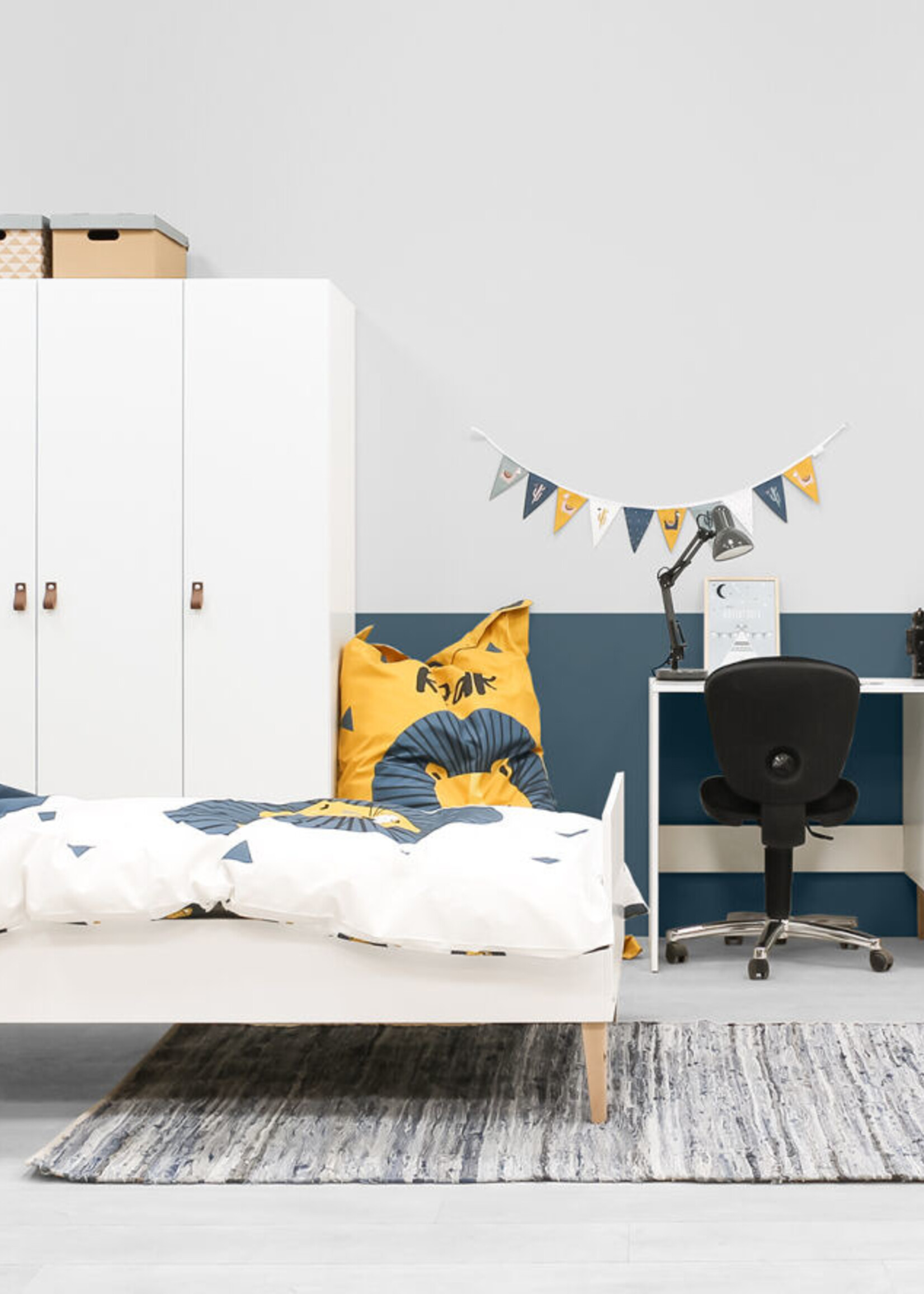 BOPITA Bed 90x200cm Indy white / natural