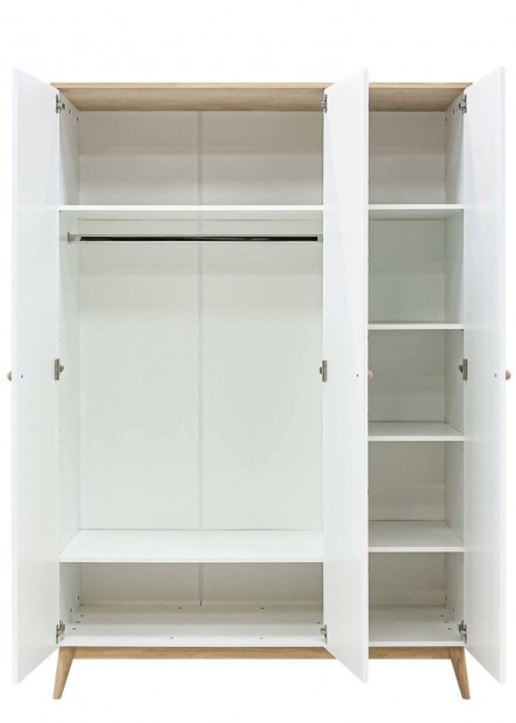 BOPITA 3-DEURSKAST PARIS WIT/EIKEN