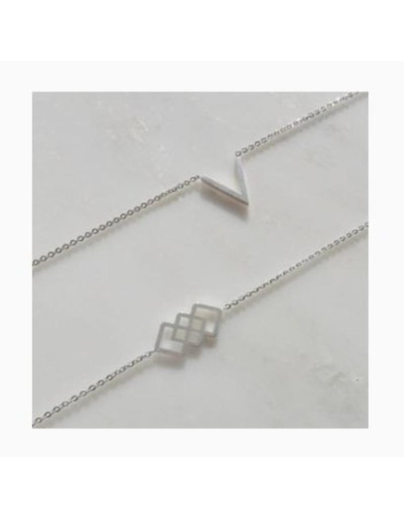 Armband - Zilveren squares