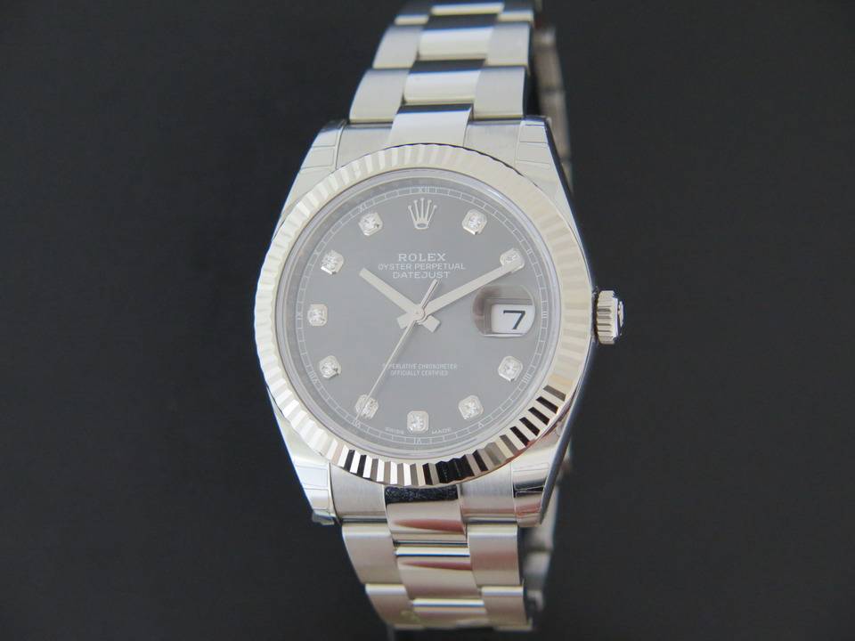 Rolex Datejust 41 Dark Rhodium Diamond Dial 126334 NEW ...