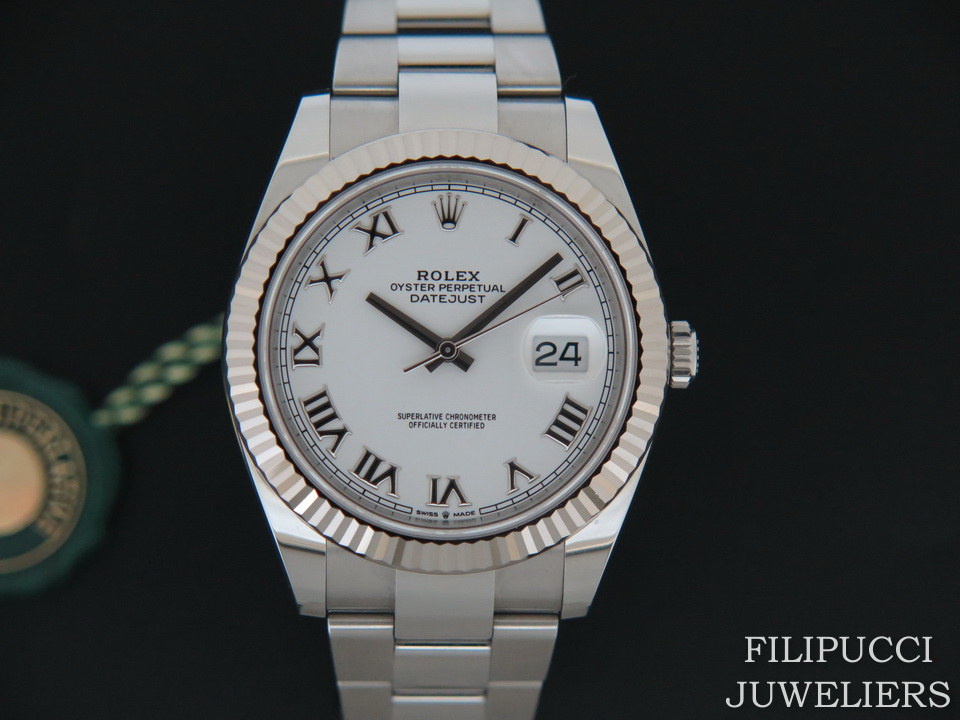 Datejust 41 White Roman Dial 126334 - Filipucci Juweliers