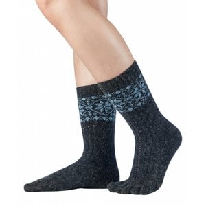 Knitido Merino Cashmere Snowflakes Charcoal/Light Blue