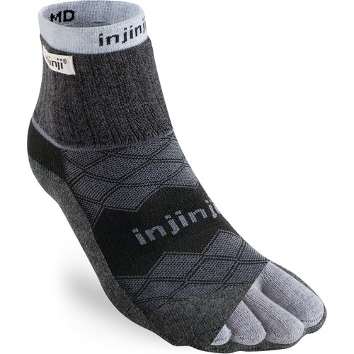 Injinji Mens Liner+Runner Mini-Crew Coolmax Black