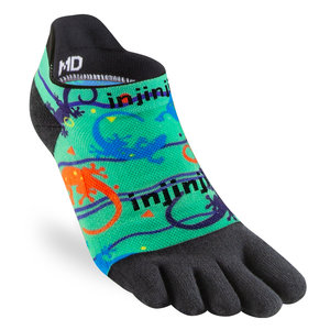 Injinji Spectrum Womens Run Lightweight No-Show Coolmax Tropic