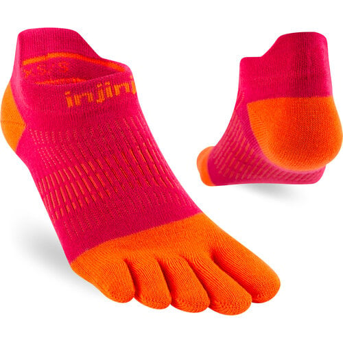 Injinji Womens Run Lightweight No-Show Coolmax Chili