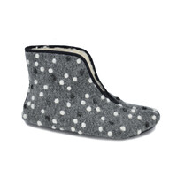 Barefoot Warm Slippers Grey With Dots