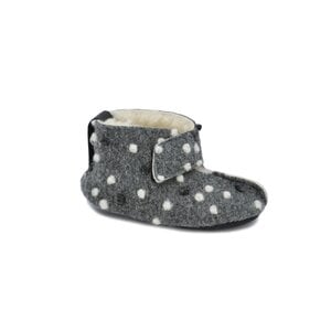 Oma King Barefoot Warm Slippers Kids Grey With Dots