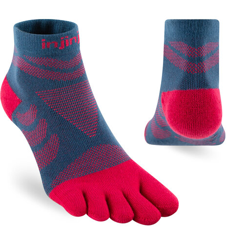 Injinji Womens Ultra Run Mini-Crew Coolmax Berry