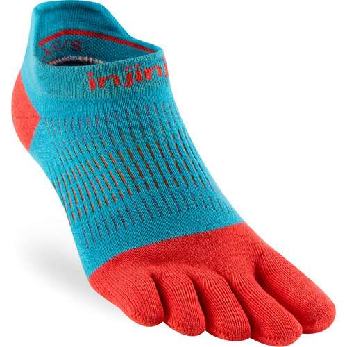 Injinji Womens Run Lightweight No-Show Coolmax Sherbert