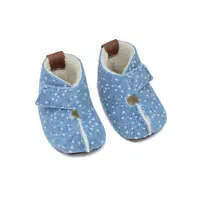 Barefoot Warm Slippers Kids Blue With Dots