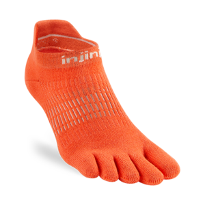 Injinji Womens Run Lightweight No-Show Coolmax Grapefruit