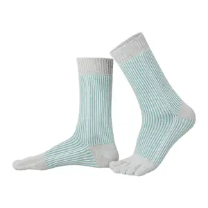 Knitido TG Calf-Length Glitter Stripe Lightgey/Green