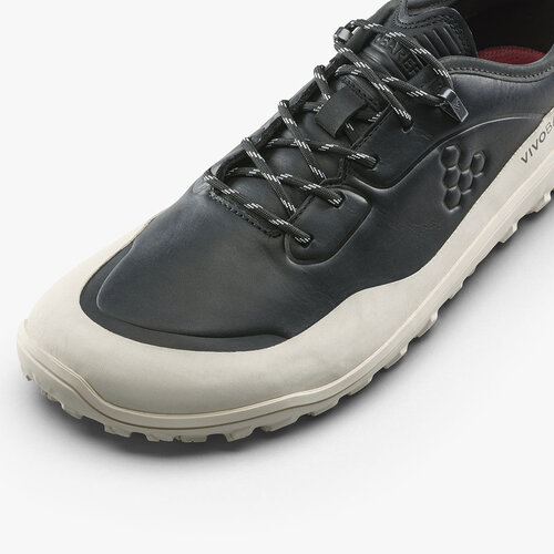 Vivobarefoot Tracker Leather Low Ladies Obsidian/White