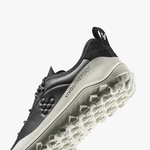 Vivobarefoot Tracker Leather Low Ladies Obsidian/White