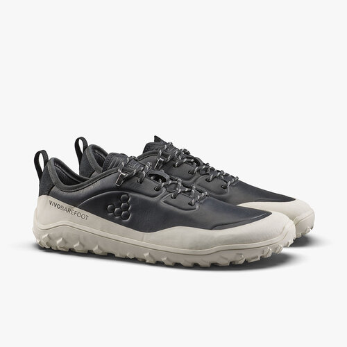 Vivobarefoot Tracker Leather Low Ladies Obsidian/White