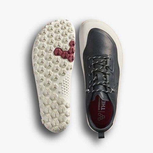 Vivobarefoot Tracker Leather Low Ladies Obsidian/White