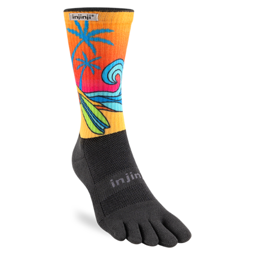 Injinji Trail Midweight Crew Coolmax Artist Designed Surf