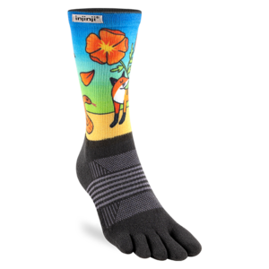 Injinji Womens Trail Midweight Crew Coolmax Artist  Designed  Fox