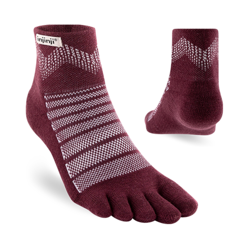 Injinji Outdoor Midweight Mini-Crew Wool Garnet