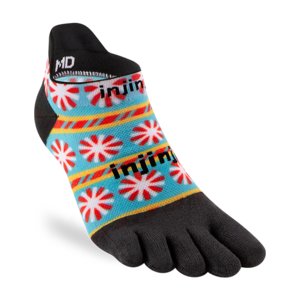 Injinji Spectrum Run Lightweight No-Show Coolmax Holiday Peppermint