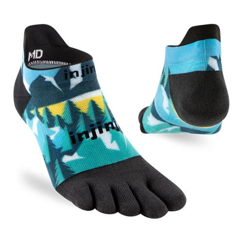 Injinji Spectrum Run Lightweight No-Show Coolmax Holiday Evergreen Injinji Spectrum Run Lightweight No-Show Coolmax Holiday Evergreen