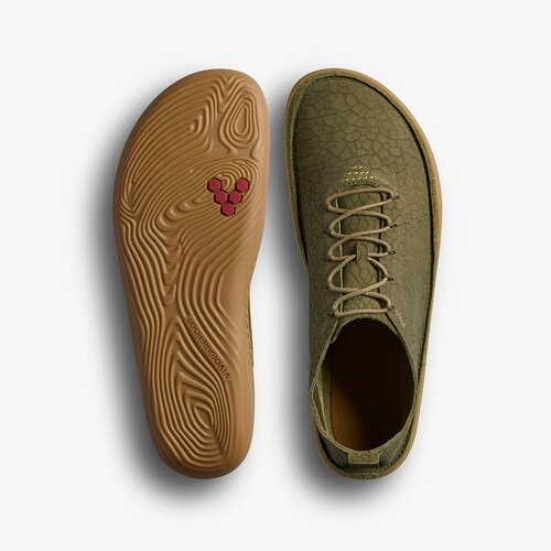 Vivobarefoot Sensus Moc Lace Up Leather Men Dark Olive Cracked Leather Vivobarefoot Sensus Moc Lace Up Leather Men Dark Olive Cracked Leather