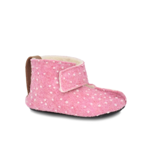 Oma King Barefoot Warm Slippers Kids Pink With Dots