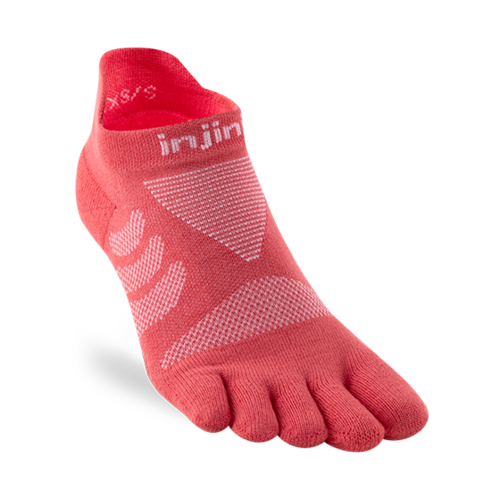 Injinji Womens Ultra Run No-Show Coolmax Coral