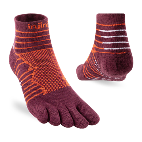 Injinji Ultra Run Mini-Crew Coolmax Mahogany