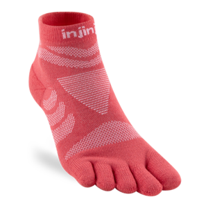 Injinji Womens Ultra Run Mini-Crew Coolmax Coral