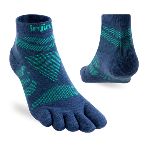 Injinji Womens Ultra Run Mini-Crew Coolmax Poseidon