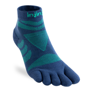 Injinji Womens Ultra Run Mini-Crew Coolmax Poseidon