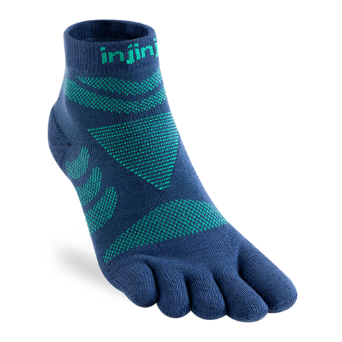 Injinji Womens Ultra Run Mini-Crew Coolmax Poseidon