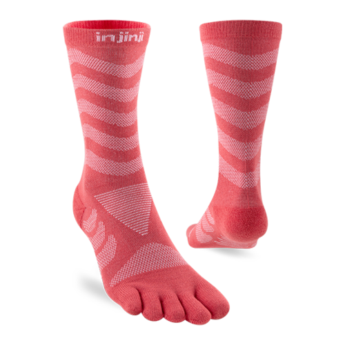 Injinji Womens Ultra Run Crew Coolmax Coral