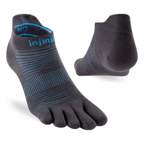 Injinji Run Lightweight No-Show Coolmax Carbon