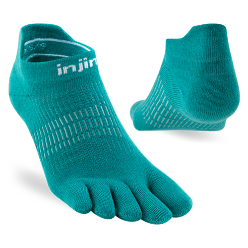Injinji Womens Run Lightweight No-Show Coolmax Atlantis