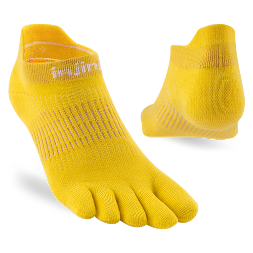 Injinji Womens Run Lightweight No-Show Coolmax Lemon