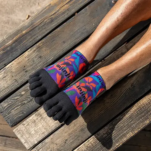 Injinji Spectrum Run Lightweight No-Show Coolmax Floral Tropical