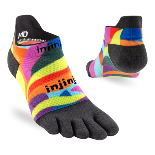 Injinji Spectrum Run Lightweight No-Show Coolmax Floral Verdure