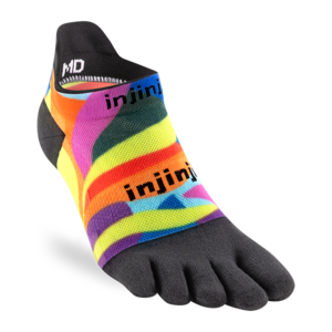 Injinji Spectrum Run Lightweight No-Show Coolmax Floral Verdure