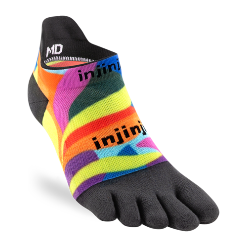 Injinji Spectrum Run Lightweight No-Show Coolmax Floral Verdure