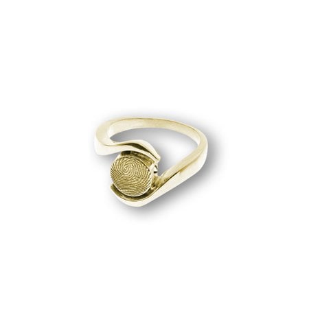 Ring with stroke and round fingerprint 8 mm.