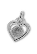 Heart with hollow Ø 10 mm. fingerprint