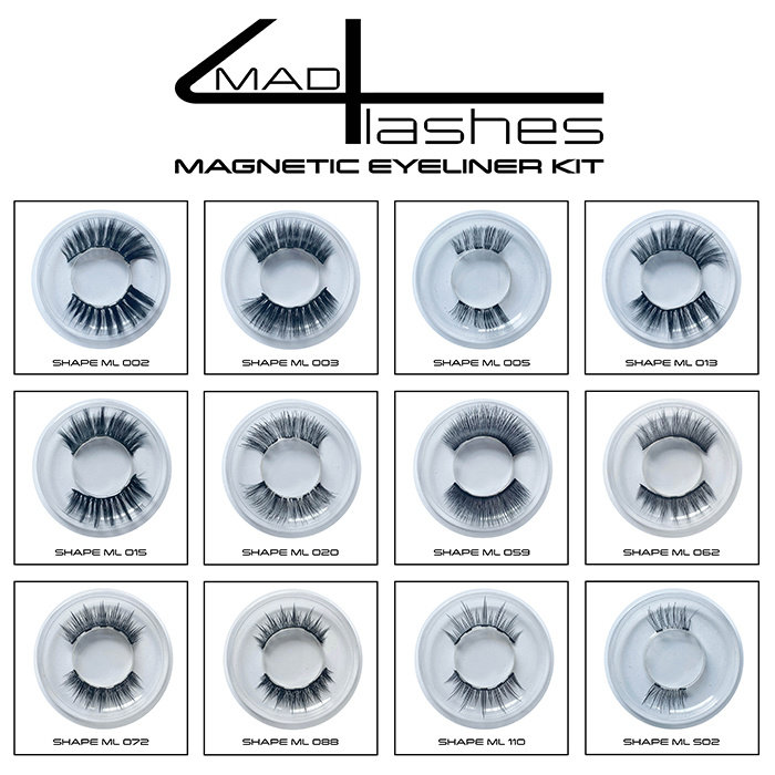 mad4lashes magnetic eyeliner kit - Shapes ML 059 -  062 - 072 - 088 - 110  -S02