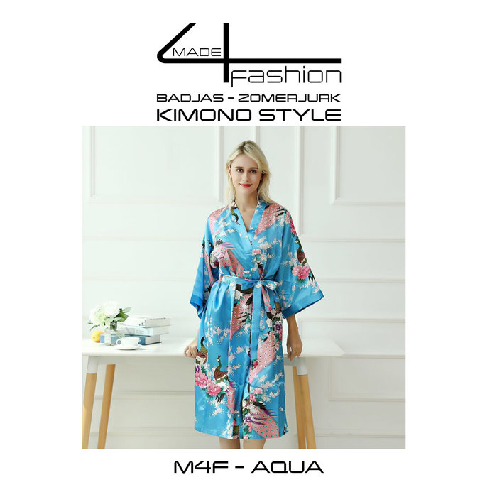 Made4fashion Sommerkleid im Kimono-Stil - Grün- und Blautöne