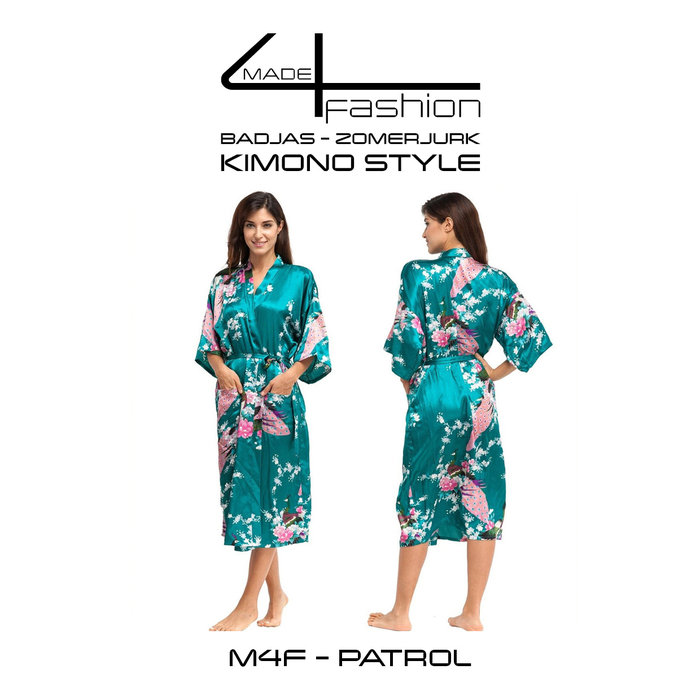 Made4fashion Sommerkleid im Kimono-Stil - Grün- und Blautöne