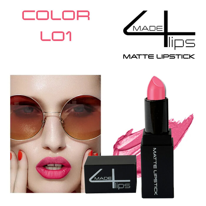 made4lips matte lipstick, kleuren L01 -L06